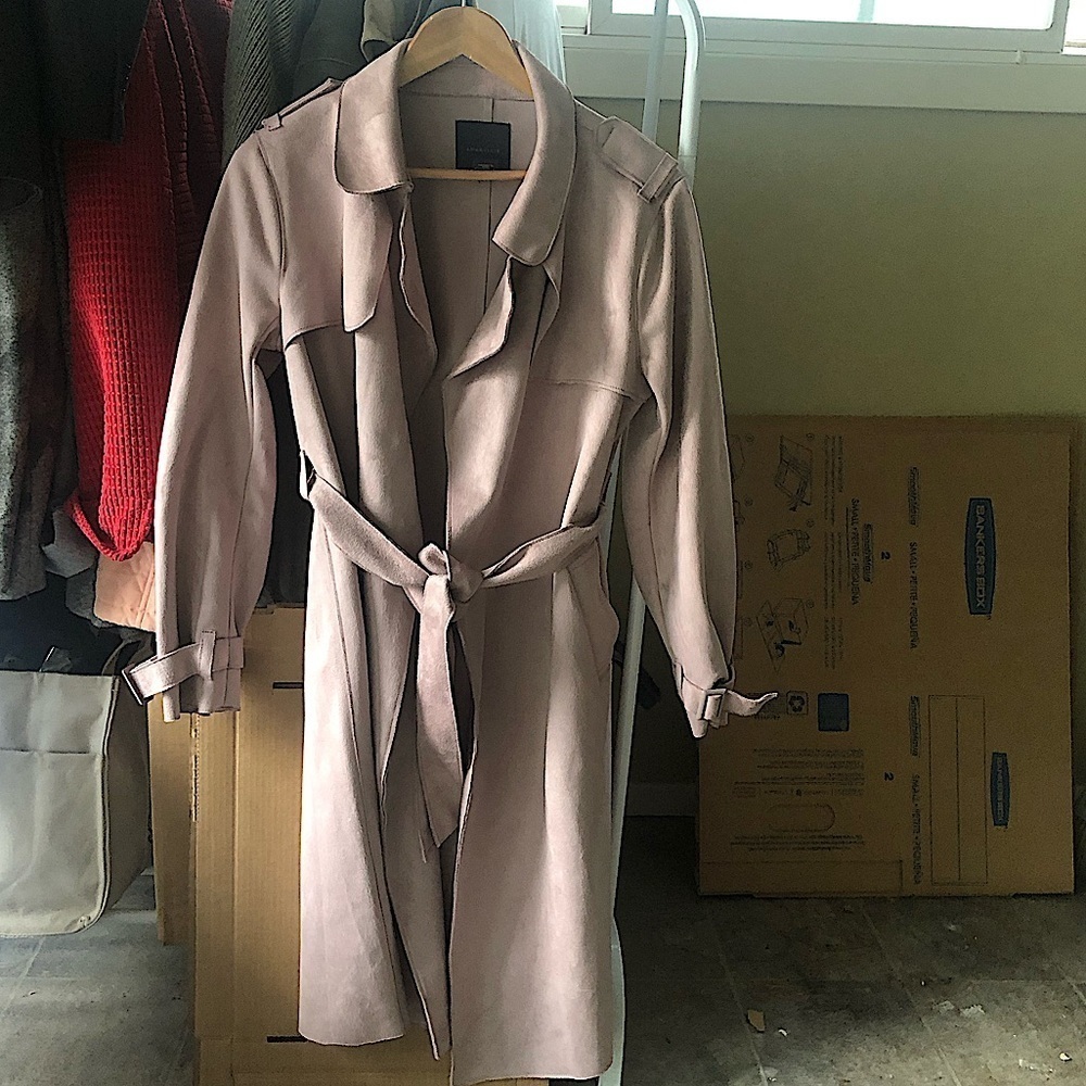 AMARYLLIS UK suede-like soft trench coat